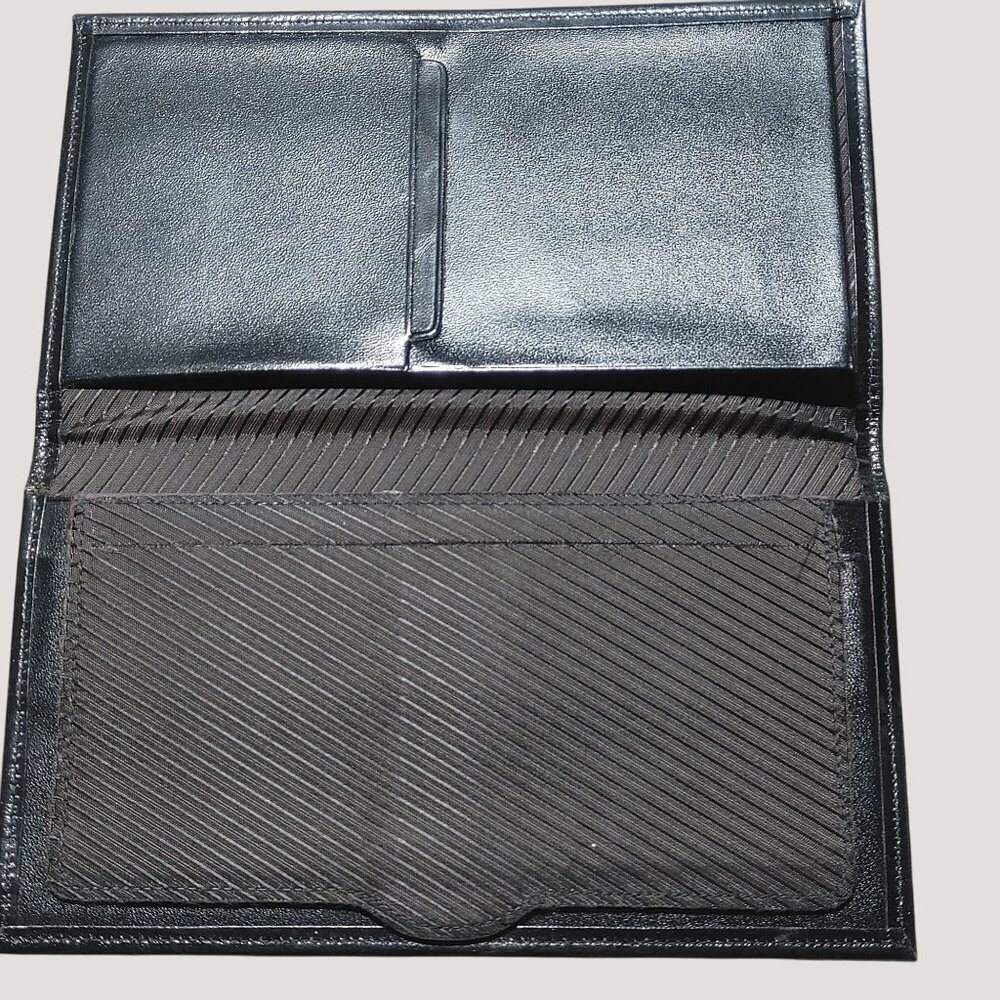 Vintage Prince Gardner Card Holder Wallet Organizer Black Leather Checkbook